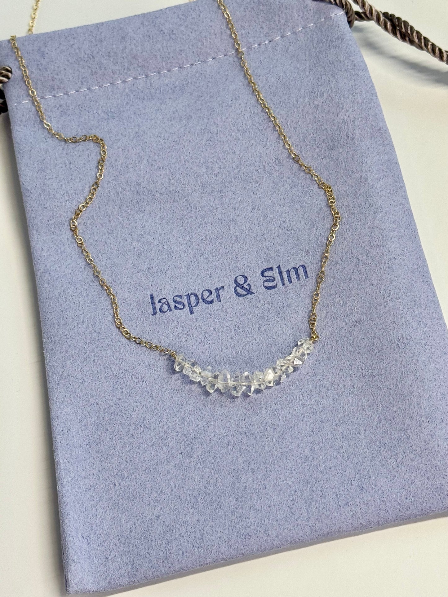 Herkimer "Diamond" Gold-Filled Bar Necklace