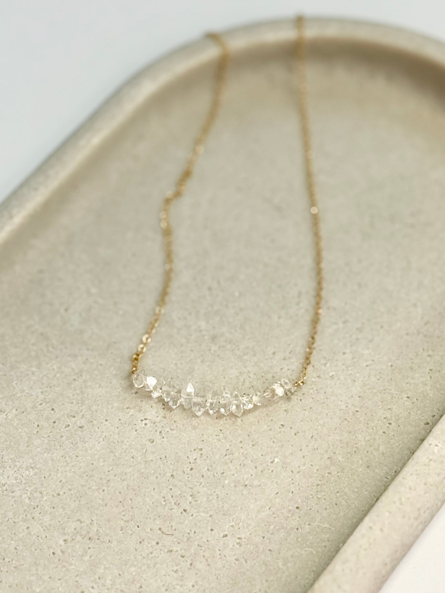 Herkimer "Diamond" Gold-Filled Bar Necklace