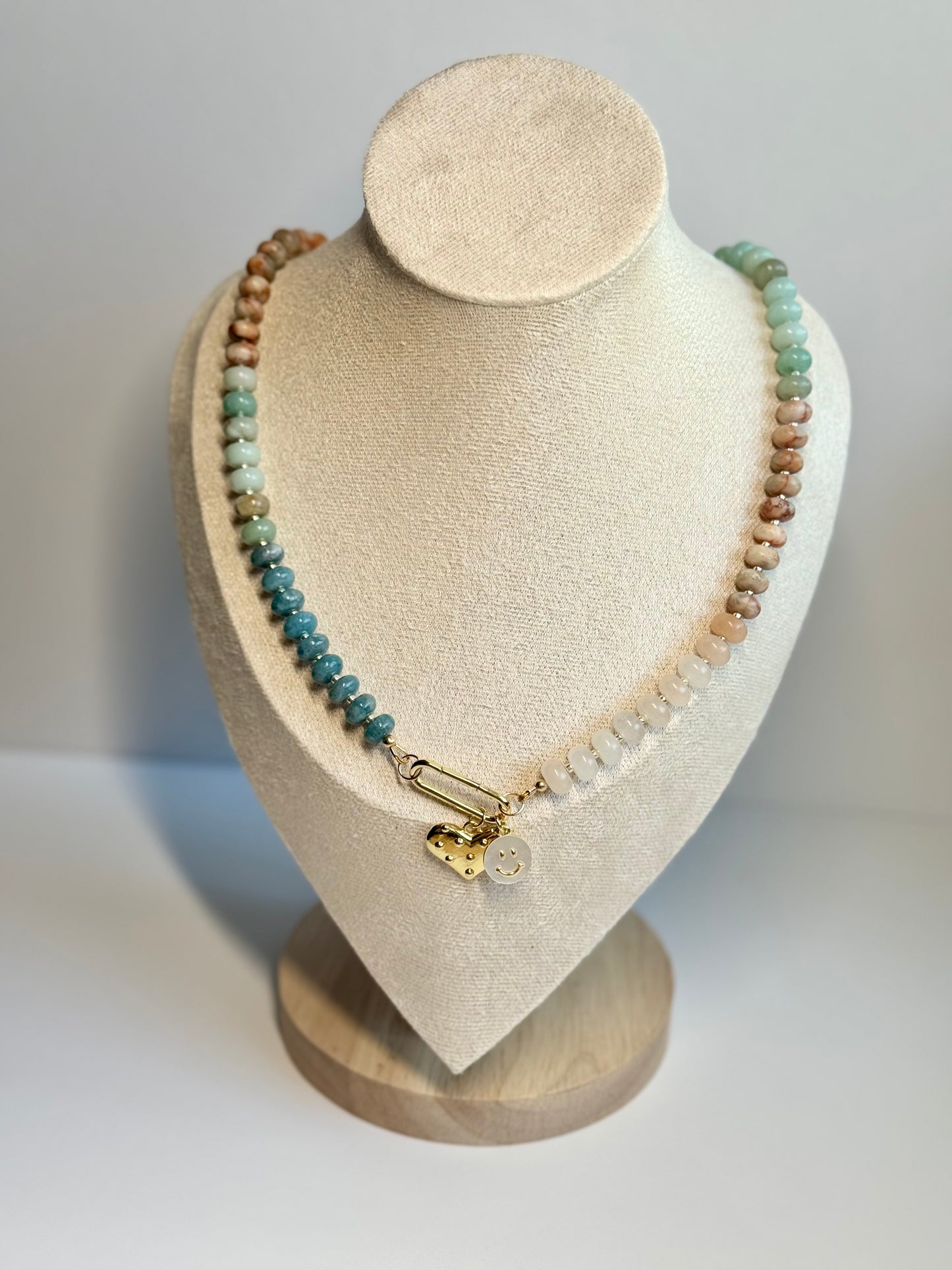 Beach Days Dyed Agate Gold-Filled Statement Necklace with Carabiner Clasp