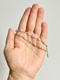 Mother of Pearl and Crystal Beaded Stainless Steel Choker Necklace