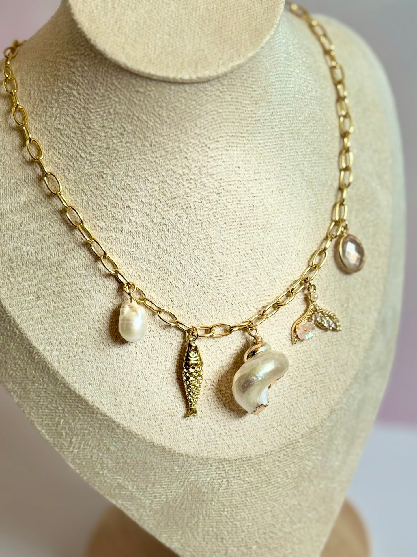 Mermaid Charms | One-of-a-kind Gold-Filled Charm Necklace