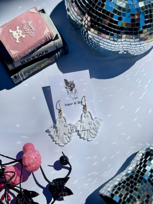 Floral Ghost Dangling Earrings