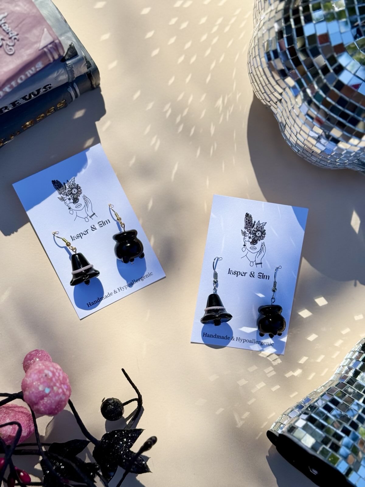 Witch's Hat & Cauldron Beaded Earrings