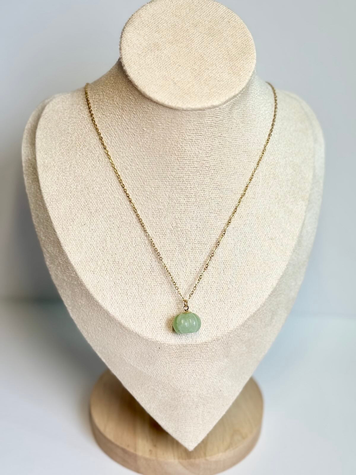 Pumpkin Gemstone Charm Necklace