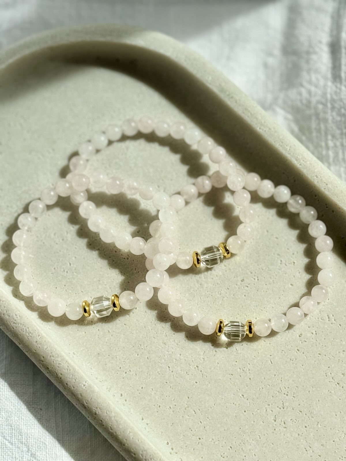 "I Am Loved" Intention Bracelet | Rose Quartz & Clear Quartz Bracelet