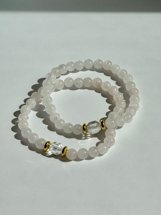 "I Am Loved" Intention Bracelet | Rose Quartz & Clear Quartz Bracelet