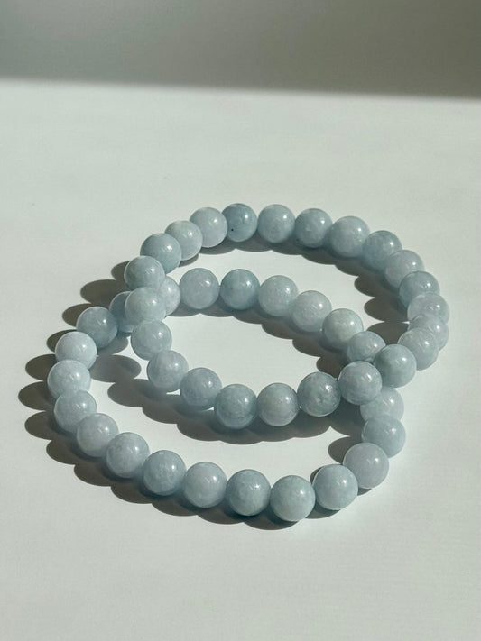 "I Am Peaceful Intention" Bracelet | Blue Dyed Jade Bracelet