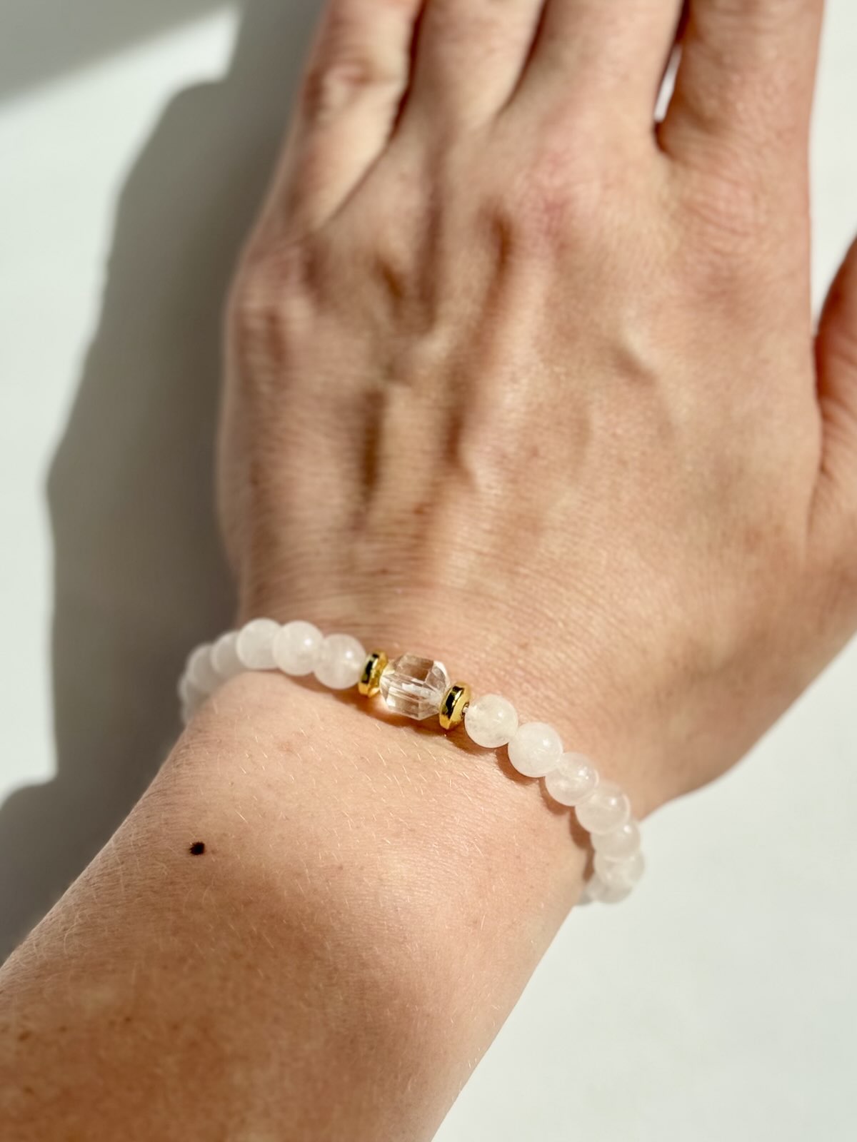 "I Am Loved" Intention Bracelet | Rose Quartz & Clear Quartz Bracelet