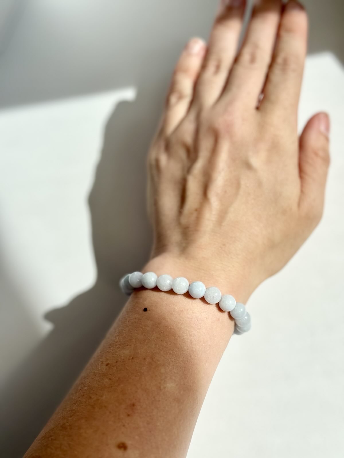 "I Am Peaceful Intention" Bracelet | Blue Dyed Jade Bracelet