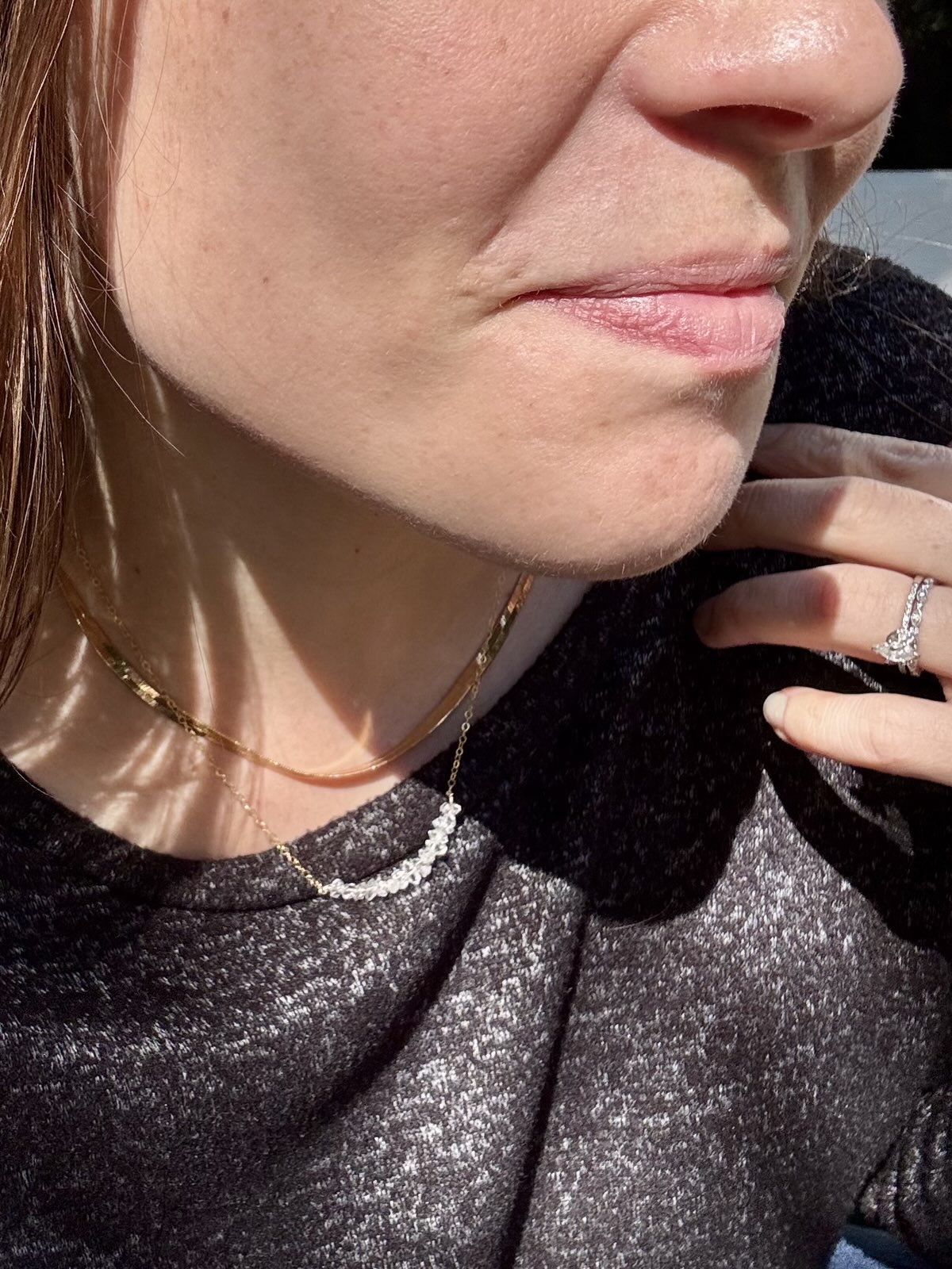 Herkimer "Diamond" Gold-Filled Bar Necklace
