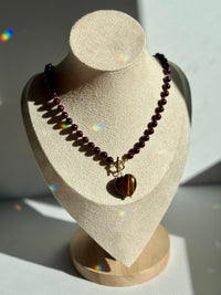 Knotted Garnet & Tiger's Eye Necklace