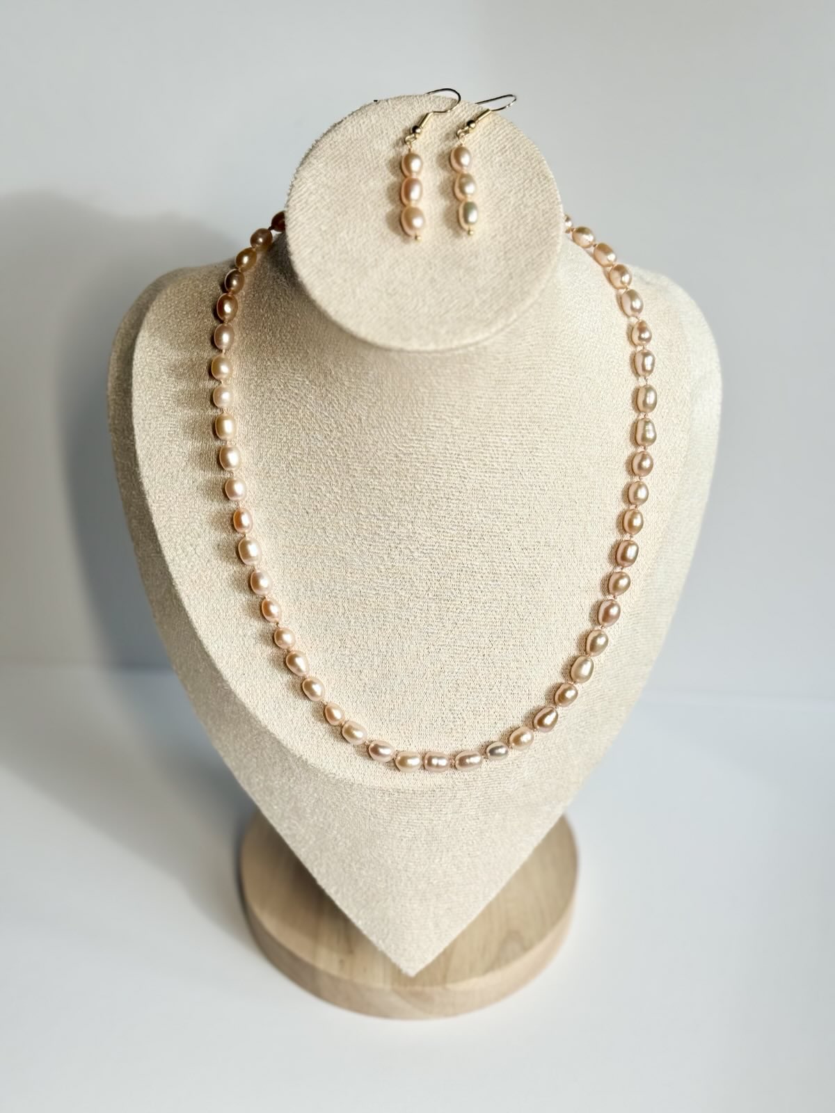 Pink Freshwater Pearl Necklace on Silk