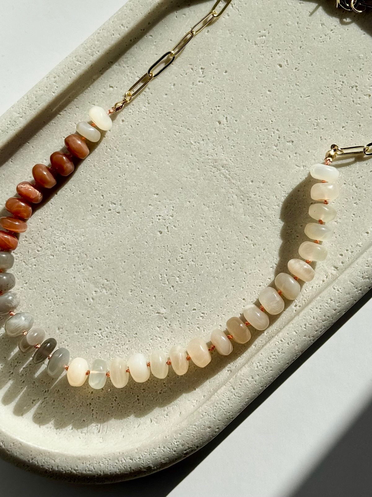 Moonstone Knotted Necklace