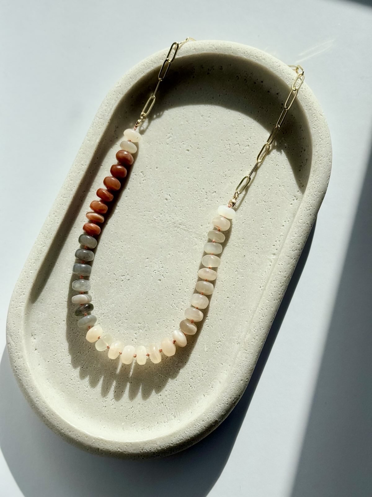 Moonstone Knotted Necklace