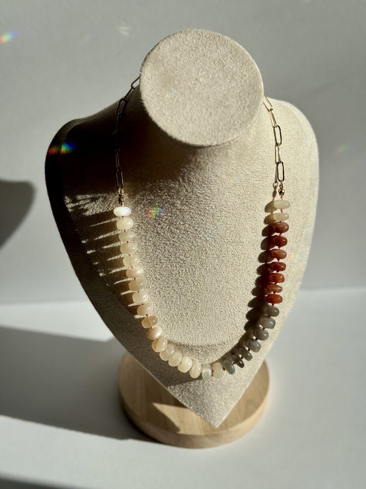 Moonstone Knotted Necklace