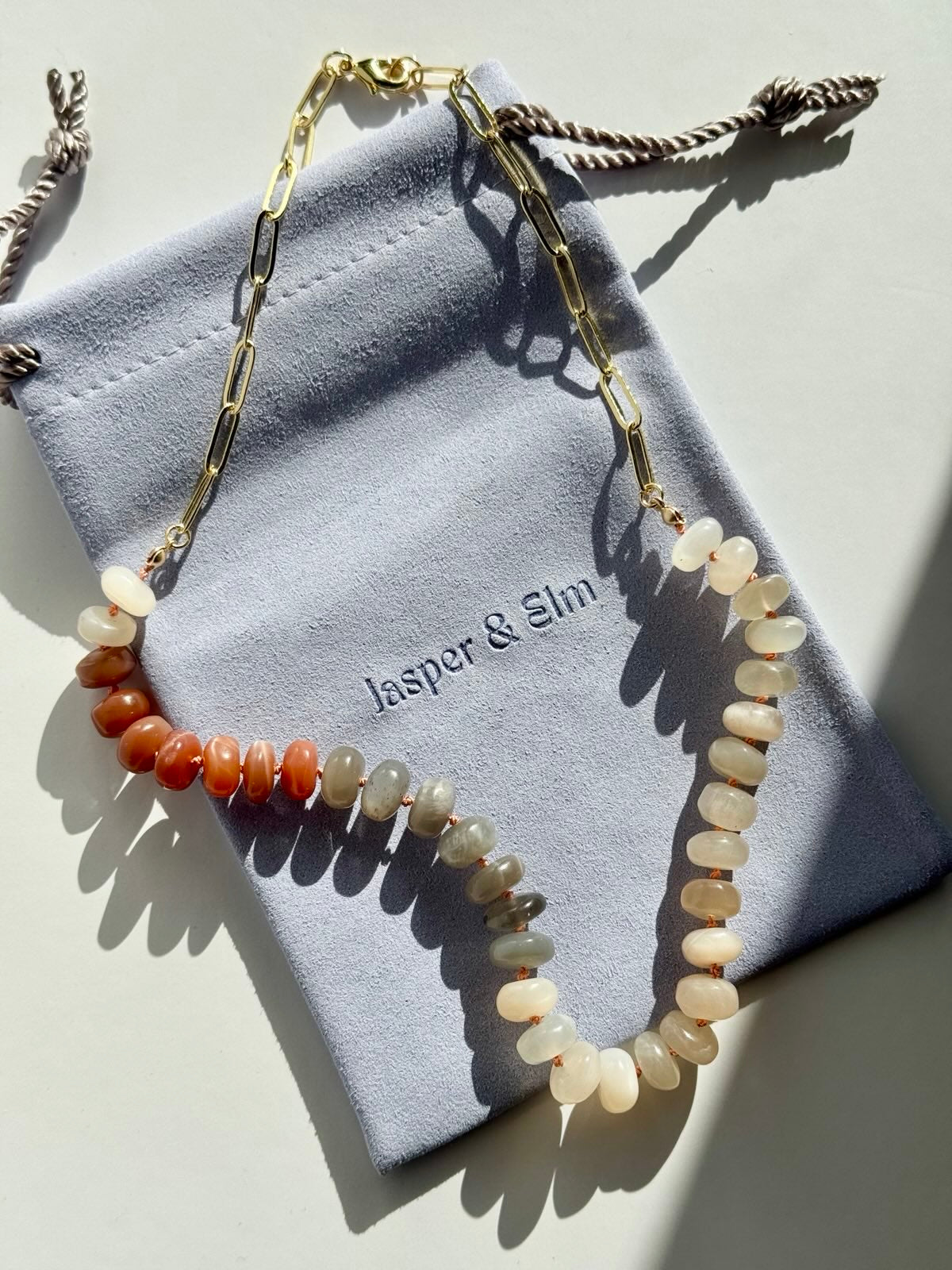 Moonstone Knotted Necklace