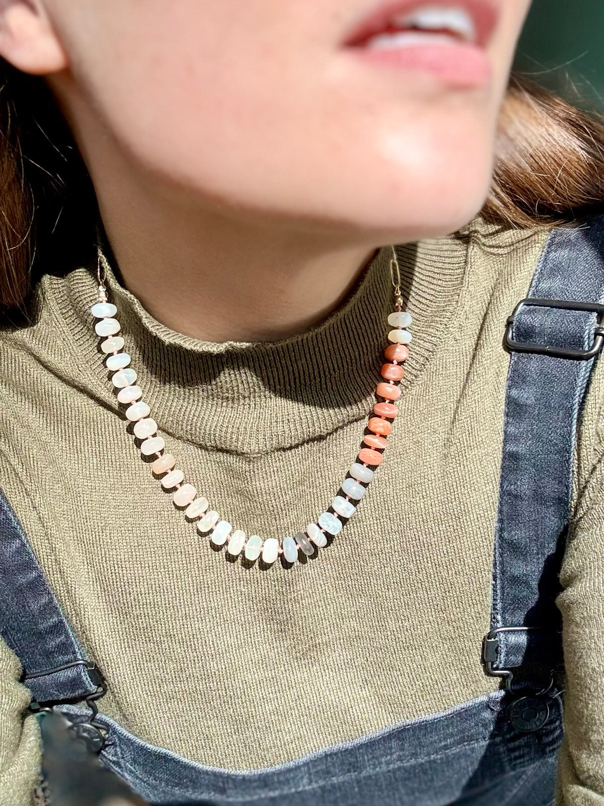 Moonstone Knotted Necklace