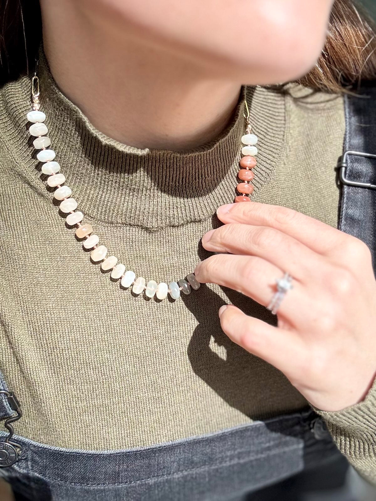 Moonstone Knotted Necklace