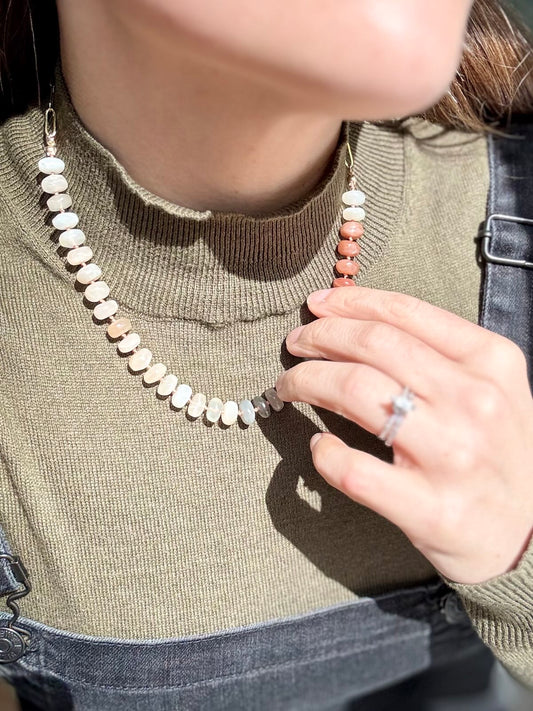 Moonstone Knotted Necklace