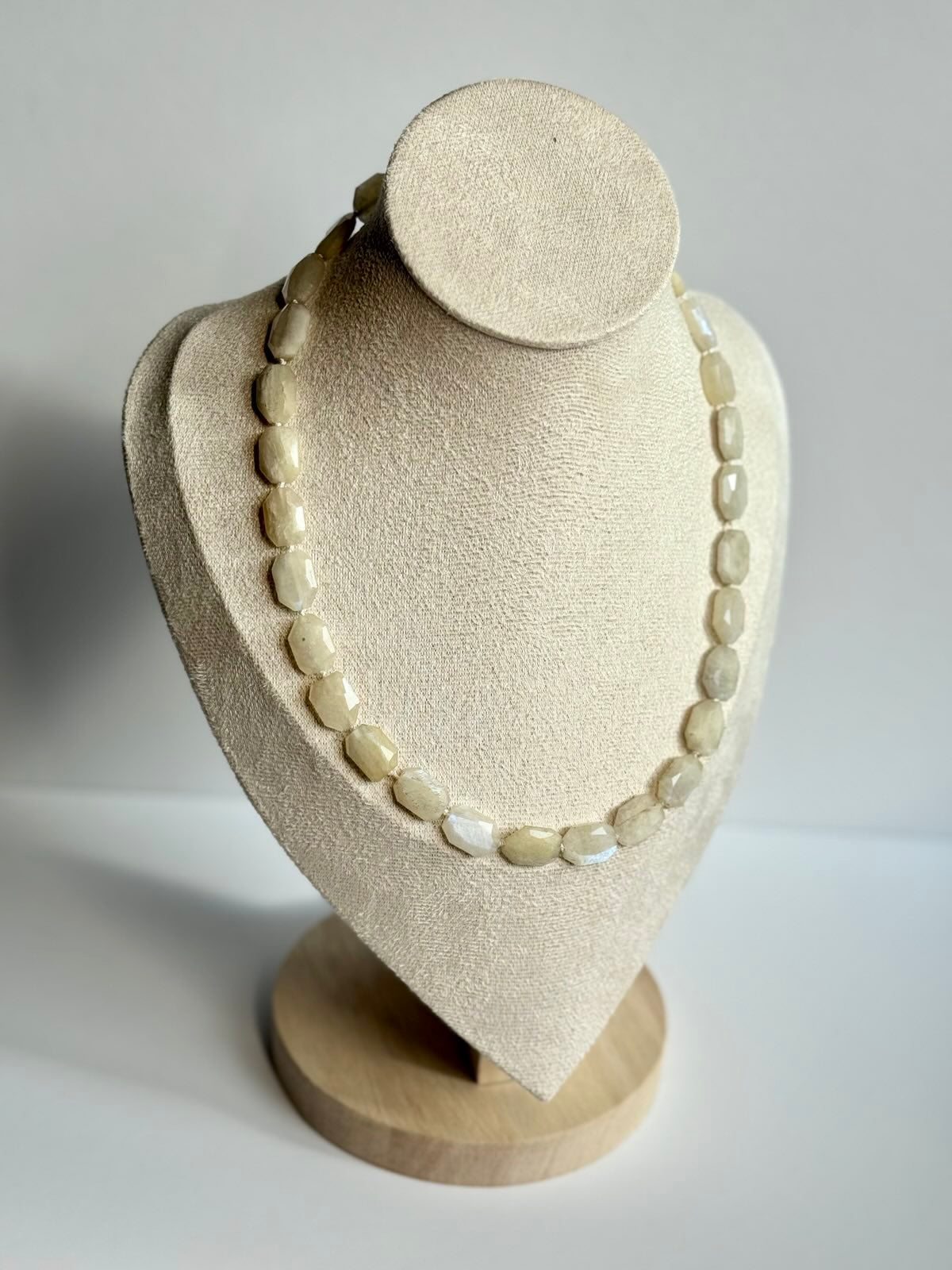 Sunset Blue Moonstone Knotted Necklace & Earring Set | The Art Museum Collection