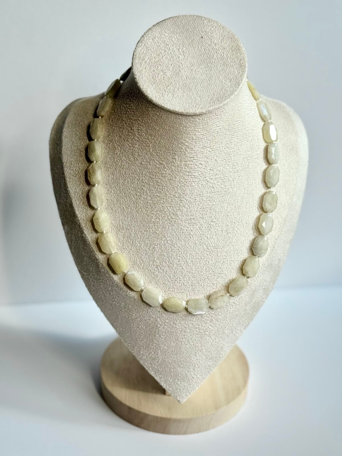 Sunset Blue Moonstone Knotted Necklace & Earring Set | The Art Museum Collection