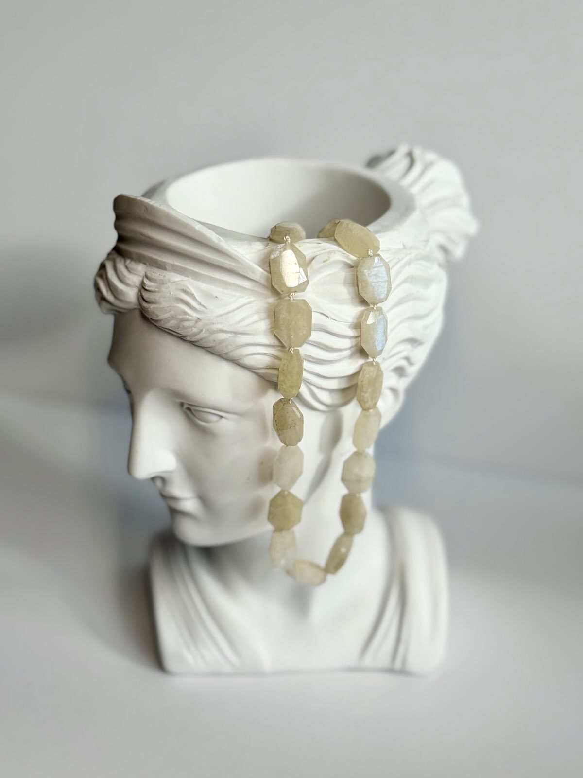 Sunset Blue Moonstone Knotted Necklace & Earring Set | The Art Museum Collection