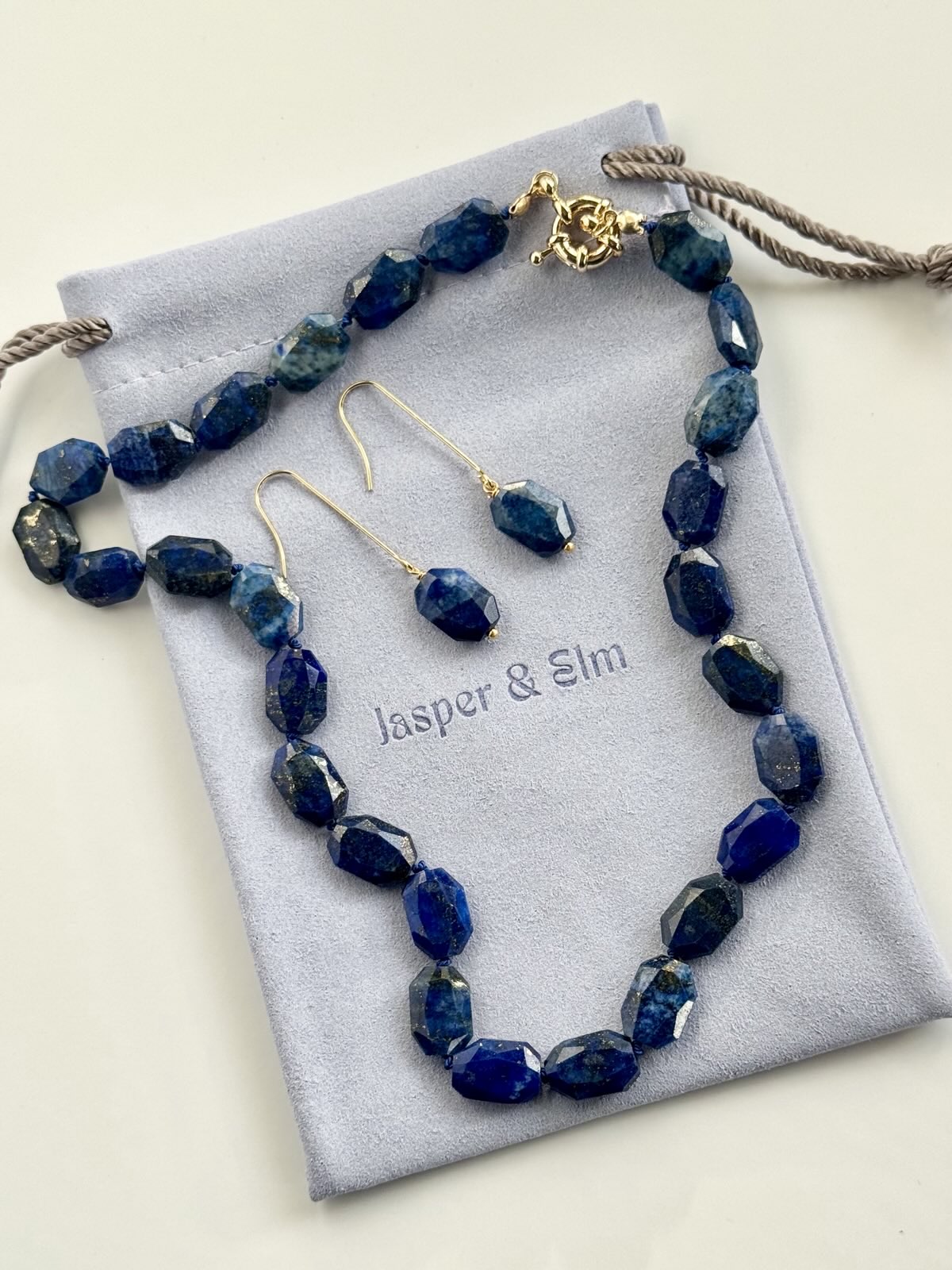 Lapis Lazuli Knotted Necklace & Earring Set | The Art Museum Collection