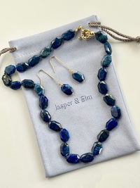 Lapis Lazuli Knotted Necklace & Earring Set | The Art Museum Collection