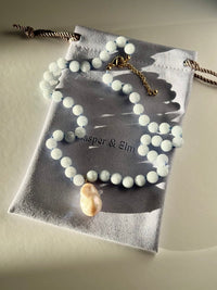 Dyed Jade & Freshwater Pearl Knotted Necklace