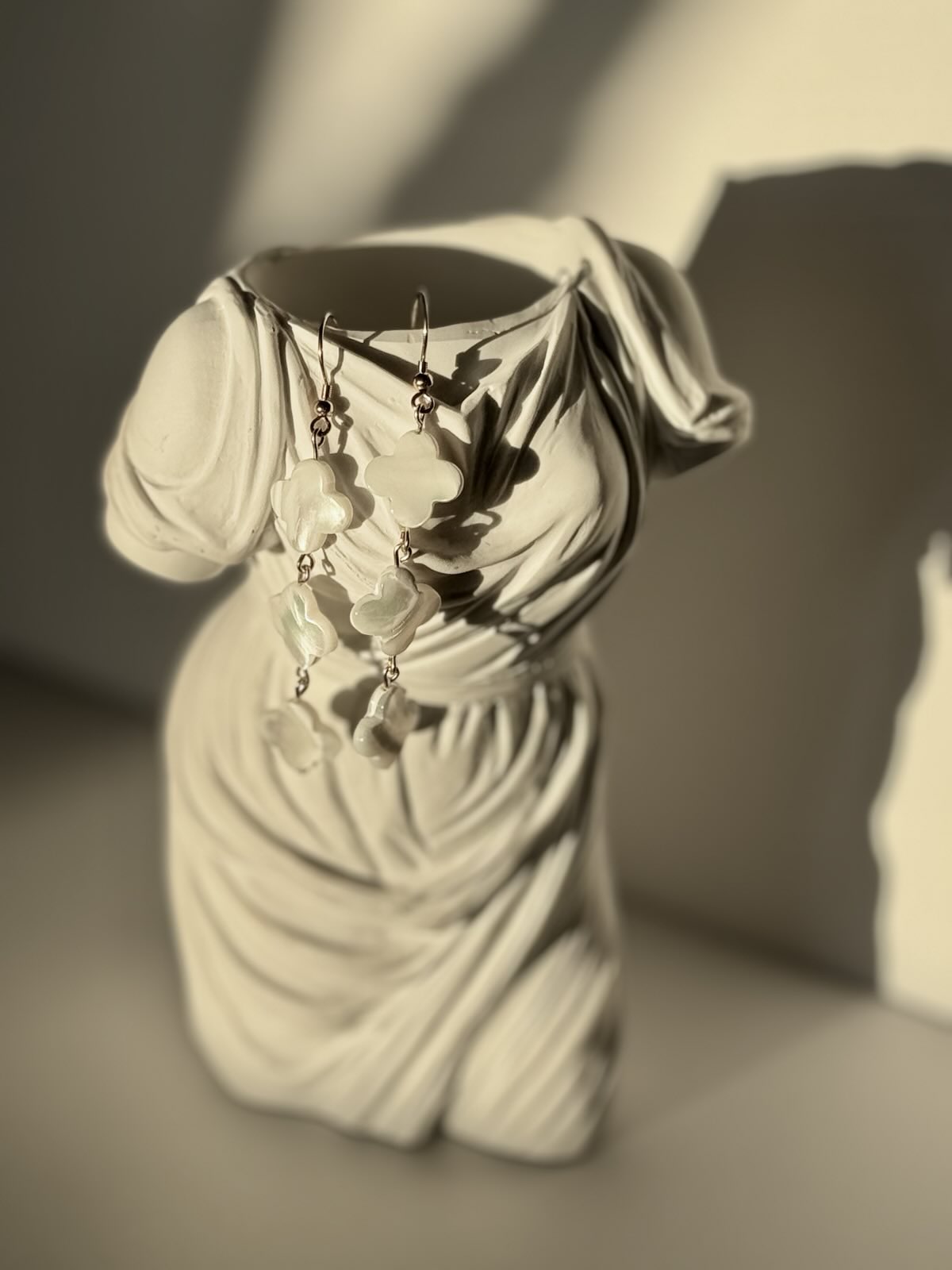 Mother of Pearl Quatrefoil Earrings - Limited Edition