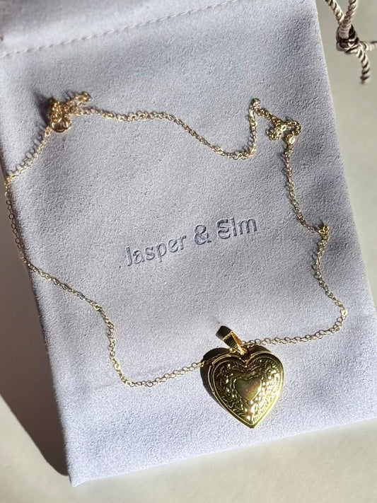 Heart Locket Gold-Filled Charm Necklace