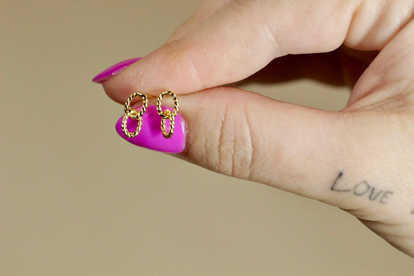 Twisted Oval Infinity Stud Earrings