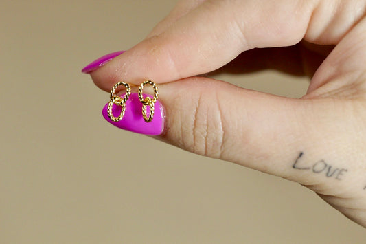 Twisted Oval Infinity Stud Earrings