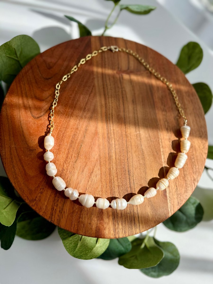 Freshwater Pearl & Gold-Filled Chain Statement Necklace