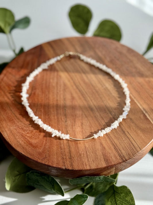 Moonstone Statement Gold-Filled Choker Necklace