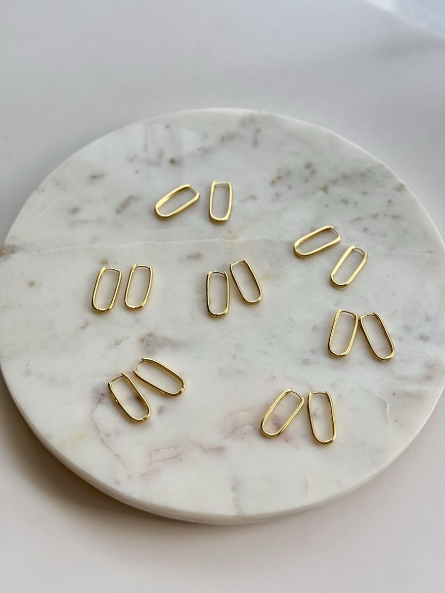 Oval 24k Gold Filled Hoops