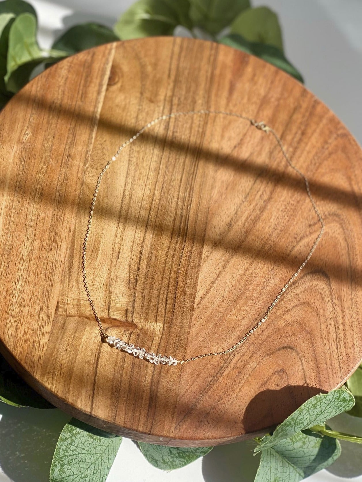 Herkimer "Diamond" Gold-Filled Bar Necklace