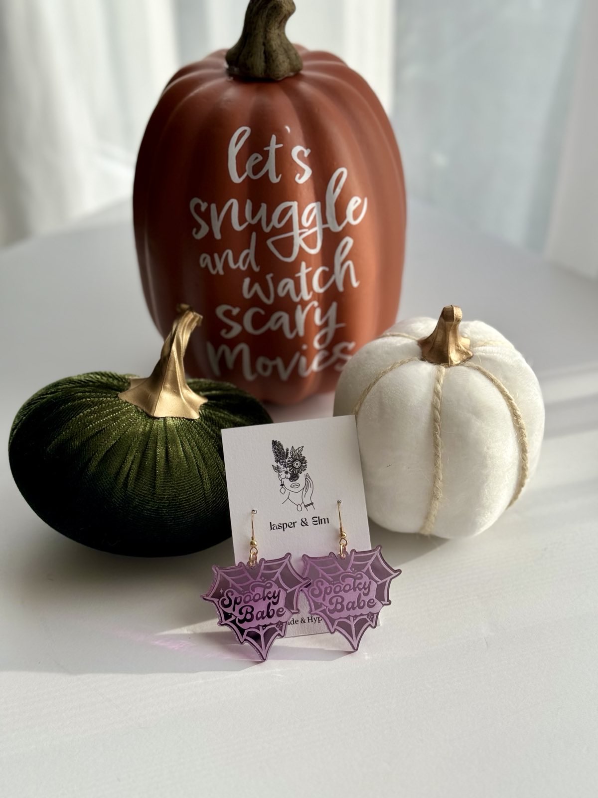 Spooky Babe Spiderweb Acrylic Earrings