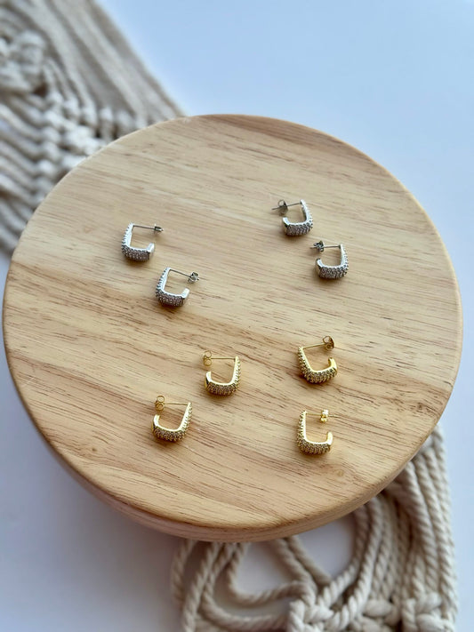 Dainty 18K Gold-Filled Sparkly Hoops