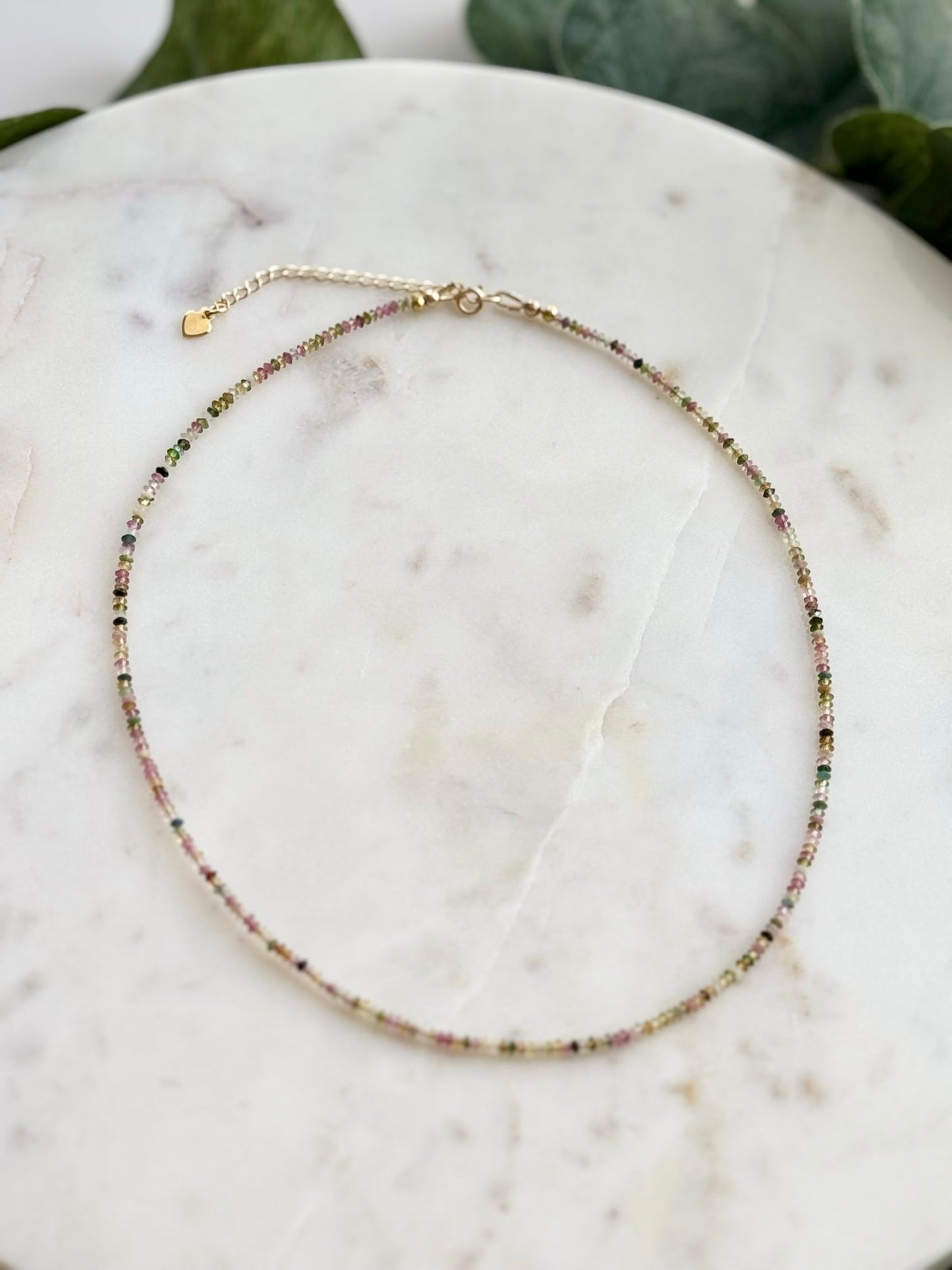 Dainty Tourmaline Gemstone Choker Necklace