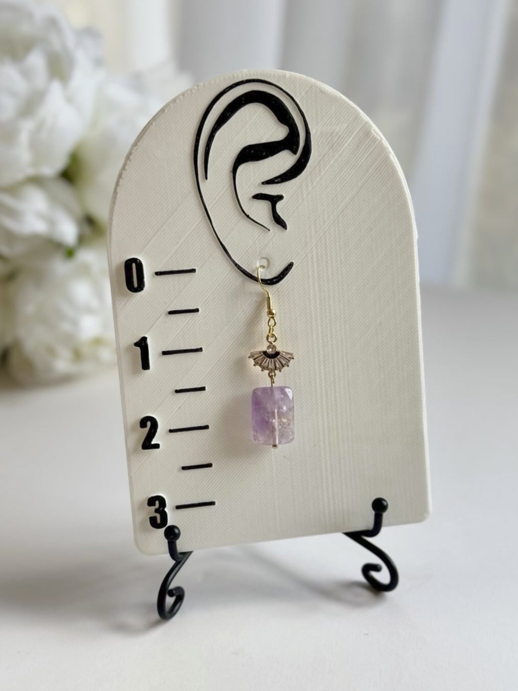 Lavender Amethyst Art Deco Drop Earrings