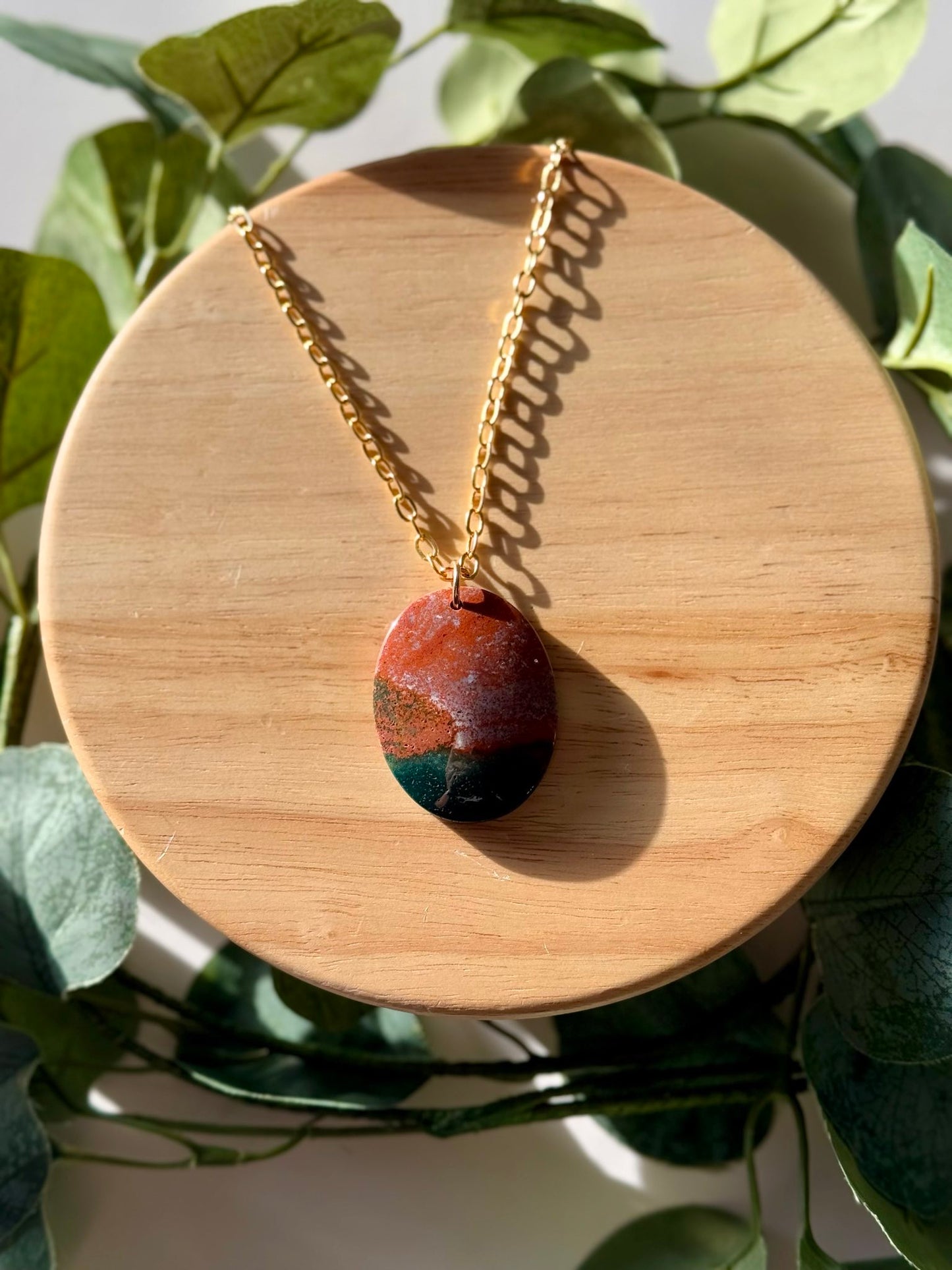 Ocean Jasper Gold-Filled Pendant Necklace