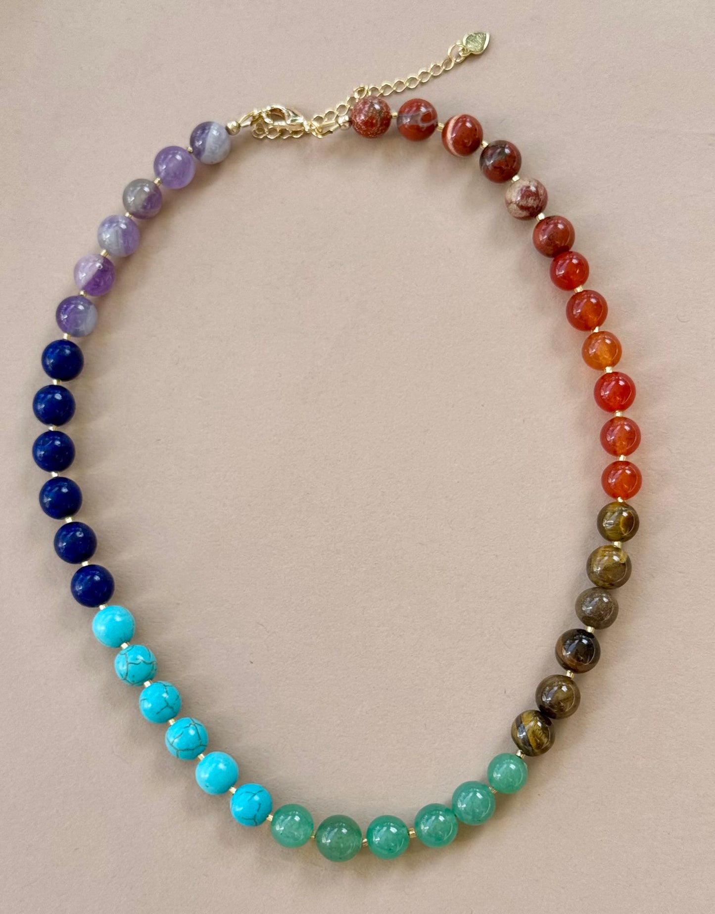 Forbidden Candy | Round Beaded Chakra Gemstone Gold-Filled Necklace