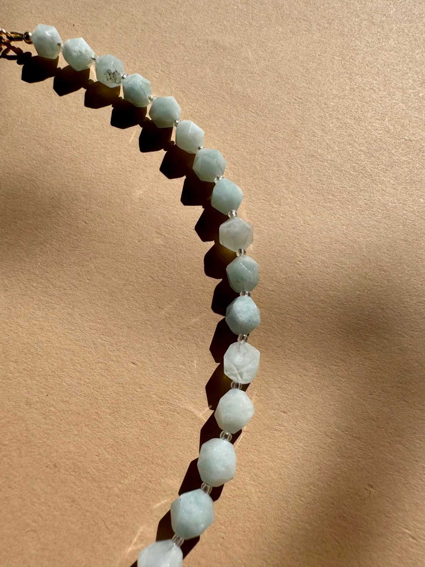 Aquamarine Gemstone Gold-Filled Choker Necklace