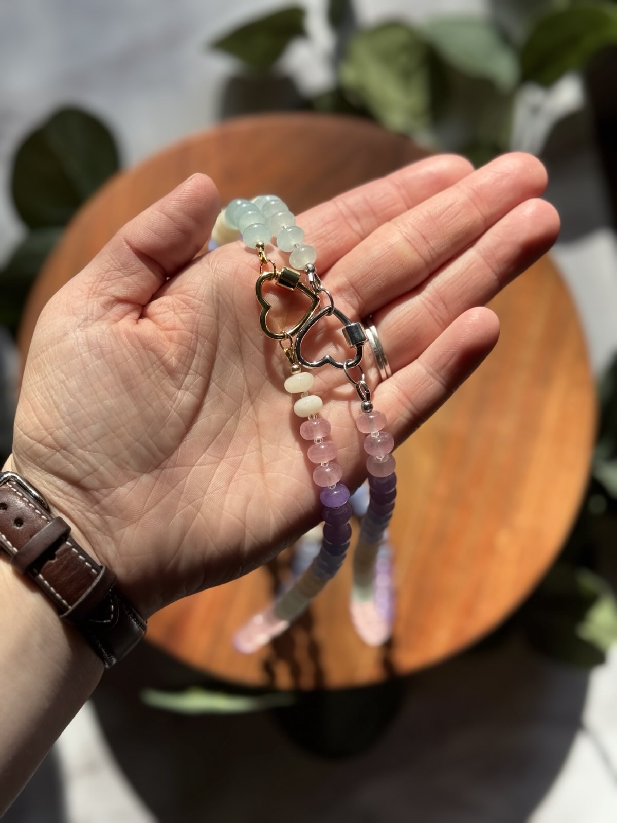 Forbidden Candy | Pastel Dyed Jade & Heart Clasp