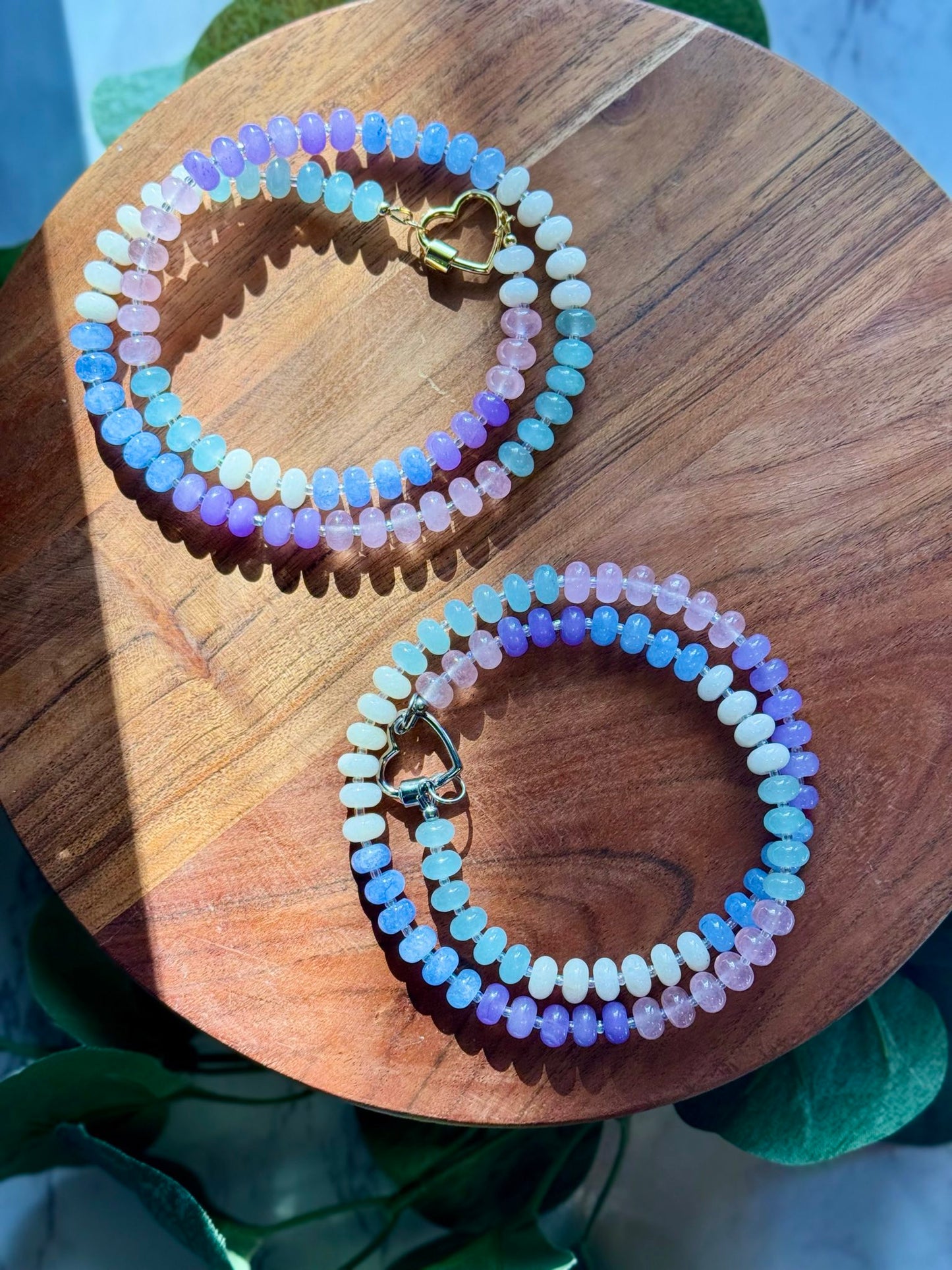 Forbidden Candy | Pastel Dyed Jade & Heart Clasp