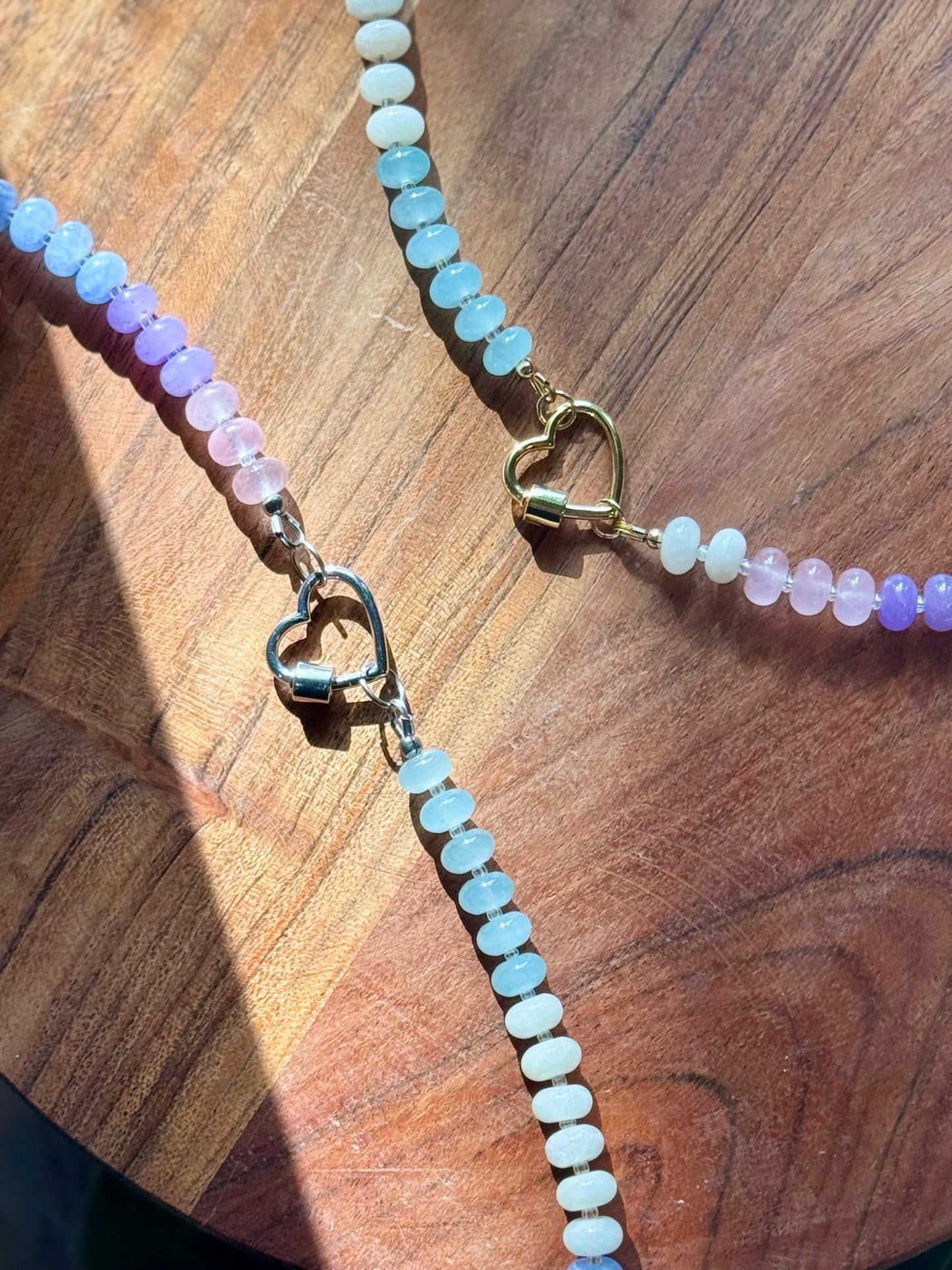 Forbidden Candy | Pastel Dyed Jade & Heart Clasp