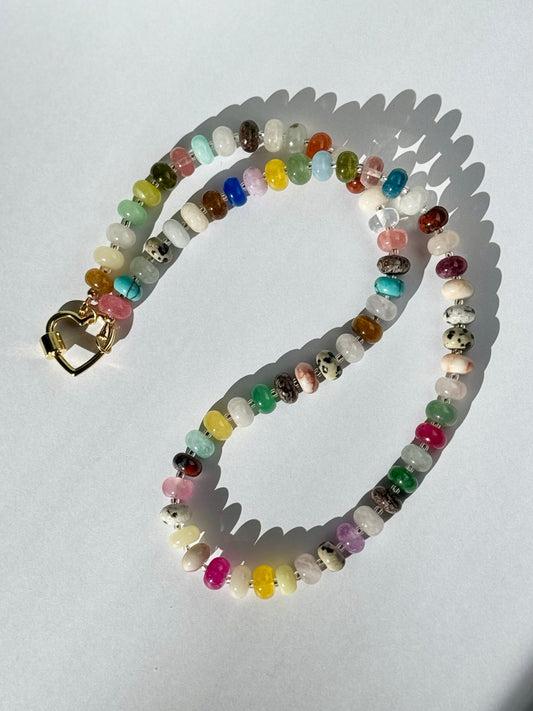 Forbidden Candy | Mixed Gemstones & Heart Clasp