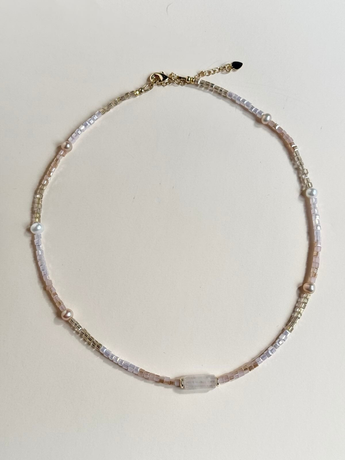 Rose Quartz & Pearl Gold-Filled Choker Necklace