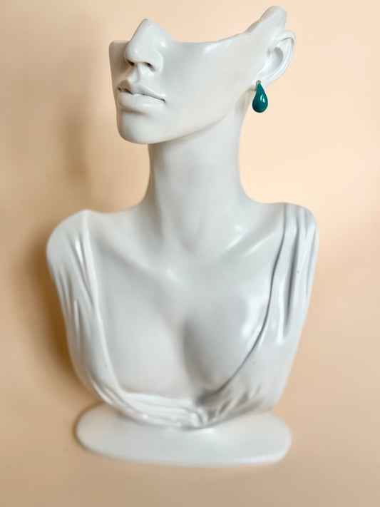 Teal and Hot Pink Enamel 18K Gold-Filled Hoops